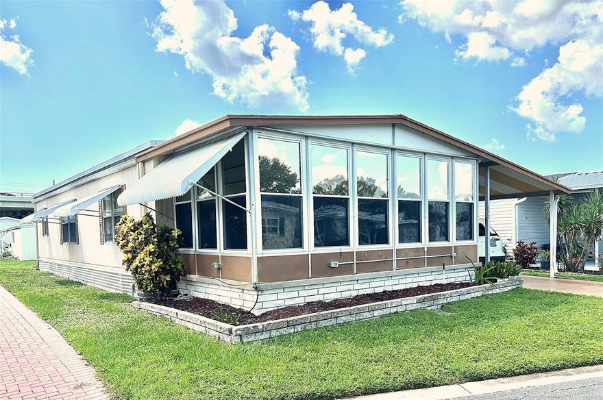 Hurry to see this spacious 2 bedroom, 2 bath, 1256 sq. ft. Charming 1980 Doublewide! Large front 10x20 Florida Room to enjoy your morning coffee & sunrise! Inviting large round open kitchen, with plenty of storage and counter space for your holiday dinners & parties! All new Central Air/Heat Unit 4/25, and Membrane Insulated Roof Over 2024. Parking for 2 cars, with 8x10 spacious workshop/shed. Washer/Dryer & extra Refrigerator included! Furnished and ready to move in! Small pet ok! Cash only purchase! Asking only $126,500, includes the $55k share! Low $332. mo. fee covers your water, sewer, garbage, cable tv, and internet, etc. Come see this popular 5 Star, 55+ Resident Owned Fun Community, with 2 large pools, hot tub, gym, kayak/canoe ramp, and so much more! Close to shop, golf, beaches, medical, airports, and all you will need!