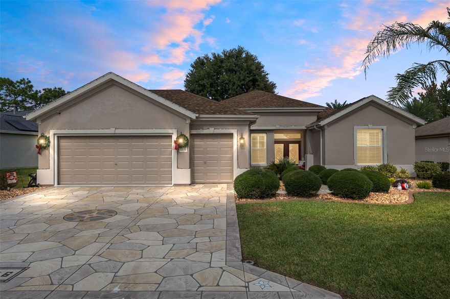 AN ABSOLUTE MUST SEE!!! IMPECCABLE HOME (FAIRMOUNT MODEL) IN DEL WEBB SPRUCE CREEK GOLF AND COUNTRY CLUB. 2 BEDROOMS, 2 BATHS, GOLF CART GARAGE, 2022 ROOF, 2022 NEW PHOTOVOLTAIC SOLAR PANELS (Photovoltaic panels are installed for the conversion of thermal energy into electricity, while solar panels convert solar radiation into heat), GRANITE COUNTERTOPS THROUGHOUT, PLANTATION SHUTTERS, NEWER STAINLESS APPLIANCES, NEWLY PAINTED INSIDE AND OUT. ENCLOSED PATIO WITH ABSOLOUTELY AMAZING - NEW SCREEN ROOM WITH PRIVACY THAT IS 30' X 12'. HOME HAS SO MANY UPDATES INCLUDING SOLATUBES AND SO MUCH MORE. PRIVATE GATED COMMUNITY WITH 24 HOUR SECURITY, 36 HOLE CHAMPIONSHIP GOLF COURSES, 3 POOLS (1 INDOOR), GYM, SOFTBALL, PICKLEBALL, TENNIS AND 100'S OF CLUBS. VERY ACTIVE COMMUNITY.