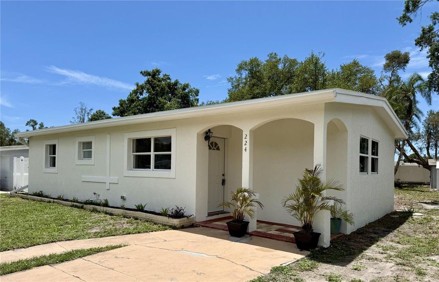Welcome to this beautifully updated block home in the desirable Eastwood neighborhood! Offering 3 bedrooms, 2 bathrooms, plus a versatile BONUS ROOM that can easily serve as a 4th bedroom, home office, playroom, or flex space.
Situated on a spacious lot with a large fenced backyard, the outdoor space features mature trees, multiple storage sheds, and endless potential — including plenty of room to add a pool or create your own private backyard retreat. Best of all, there’s NO HOA!
Inside, you’ll find numerous recent upgrades including a new roof, new A/C unit, air handler, thermostat and electric water heater for added peace of mind. The updated kitchen features new soft-close cabinetry, stone countertops, and brand-new stainless steel appliances including a refrigerator, dishwasher, range, and built-in microwave. Both bathrooms have been refreshed with new vanities and toilets, and the entire interior and exterior have been freshly painted. Ceramic tile flooring runs throughout the main living areas and kitchen, while all bedrooms and the bonus room feature new vinyl flooring.
Step outside to enjoy the screened lanai complete with an outdoor fan — the perfect place to relax or entertain year-round.
Conveniently located just a short 5-minute walk to Eastwood Park at the end of the street, residents can enjoy a walking path, soccer-inspired play area, playground with swings, and covered picnic areas. The popular Legacy Trail is located less than a mile away, with shopping, dining, schools, and entertainment all nearby.
Move-in ready and filled with updates, this Eastwood gem is one you won’t want to miss!
