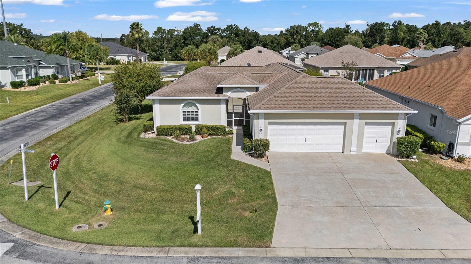 Welcome to the beautiful lifestyle community of Ocala Palms! This beautifully updated residence has been freshly painted, offering modern comfort and timeless Florida charm. Enjoy all-new luxury vinyl plank flooring throughout the main living areas, cozy carpet in the bedrooms, and brand-new stainless steel kitchen appliances. This rarely available floor plan showcases a stunning courtyard design centered around a sparkling pool — the ultimate private oasis for entertaining and relaxing alike. The spacious open layout features a private master suite, a versatile flex room, a separate mother-in-law quarters, and three full bathrooms. Each bedroom offers direct access to the screened-in pool, surrounded by an enclosed birdcage for year-round enjoyment. Perfectly located near shopping, dining, medical facilities, and just minutes from the World Equestrian Center and vibrant Downtown Ocala. Schedule your private tour today!