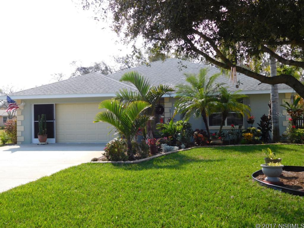 No HOA here and close to all the amenities Port Orange has to offer! Lush landscaping welcomes you home to this immaculately maintained 3 bedroom, 2 bath home. Wide entry foyer opens to the kitchen, dining and extra large living room. The bright white kitchen boasts all new appliances, a breakfast bar, separate pantry and Corian countertops. The living room has high tray ceilings and double ceiling fans. It opens to the 18' x 12' screened porch with insulated ceiling. Off the back hall are two generously sized bedrooms and a guest bath with tub & tiled surround. The large master bedroom is split to the other side of the living area. It has a walk-in closet and en suite bath with brand new tiled walk-in shower including safety bars and a tiled shampoo/soap niche. The inside laundry has built-in ironing board, deep sink and also houses the super clean A/C unit - a breeze for filter changes. Even the garage is neat, tidy and fully screened. The side entrance leads you around to your brand new detached shed for storing your yard supplies or use as a hobby space. Energy efficient too! ;Water: City