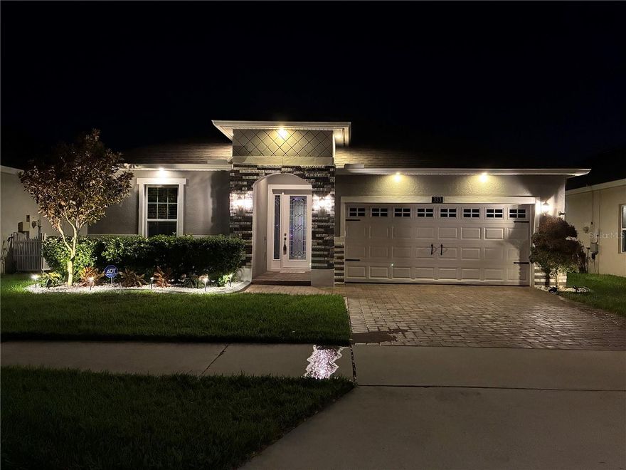 Welcome to this beautiful, like-new 4-bedroom, 2-bathroom single-family home offering the perfect blend of comfort, style, and modern upgrades. Conveniently located just minutes from I-4, this move-in-ready home provides easy access to shopping, dining, entertainment, and commuting routes while still offering a peaceful and welcoming atmosphere. Step inside to discover a bright open-concept floor plan designed for both everyday living and entertaining. The stunning kitchen is truly the heart of the home, featuring elegant cabinetry with crown molding, stainless steel appliances, a large granite center island with breakfast bar seating, and plenty of counter and storage space. The kitchen flows seamlessly into the spacious living and dining areas, creating an inviting space for gatherings with family and friends.
Sliding glass doors lead to a fully enclosed patio with brand-new vinyl flooring, overlooking a gorgeous sparkling in-ground pool — your own private backyard retreat. Whether you're enjoying a quiet morning coffee, hosting weekend barbecues, or relaxing poolside, this outdoor space is designed for year-round enjoyment. The pool is heated with a propane-powered system and enhanced by fully paid-off solar panels for added efficiency and savings. The spacious primary suite is privately located at the rear of the home, offering comfort and tranquility, along with a beautiful walk-in closet and plenty of natural light. The additional bedrooms are generously sized and ideal for family, guests, or a home office setup. This home is packed with valuable upgrades and features, including:
• Fully paid-off solar panels
• Propane tank for pool heater
• Water softener system with regeneration feature
• Oasis drinking water filtration system at the kitchen sink
• Generator connection already installed
• Fresh interior paint throughout
• New ceiling fans throughout the home
• New toilets and faucets
• New roll-down shades
• ADT security system for added peace of mind
• Washer and dryer included
• Furniture negotiable
Every detail of this home has been thoughtfully maintained, making it truly move-in ready. Cozy, welcoming, and filled with modern conveniences, this exceptional property offers everything needed to enjoy Florida living at its finest. Don’t miss your opportunity to own this beautifully upgraded home with incredible indoor and outdoor living spaces!