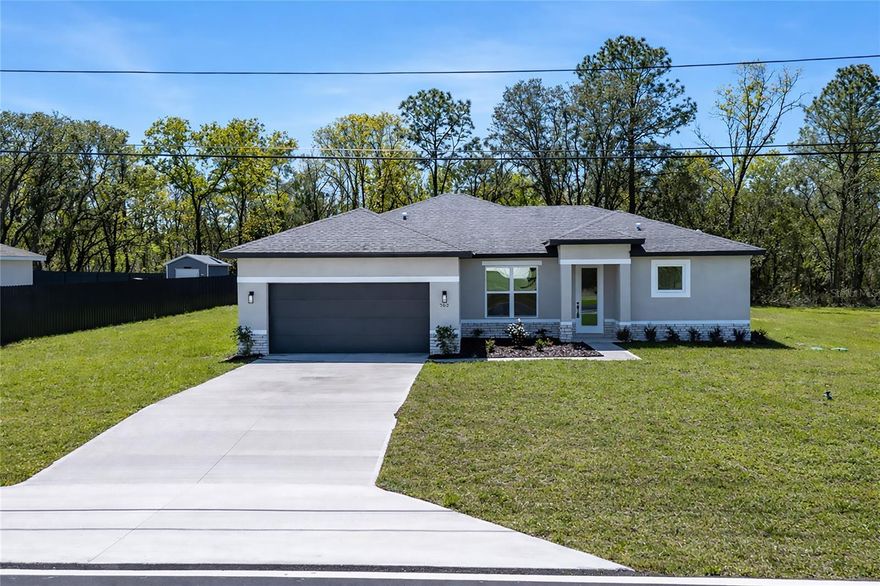 Welcome to this brand-new 2026 home in Marion Oaks offering 4 bedrooms, 2 full baths, 1 half bath, and 1,736 square feet of modern living space. Set on a spacious 0.29-acre lot, this home showcases granite countertops, 42-inch cabinetry, and elegant EVP flooring throughout. The open-concept design blends comfort and style, making it ideal for both everyday living and entertaining. Enjoy the benefits of new construction along with a 1-year builder warranty and a 2-10 home warranty included for added confidence. Conveniently located in the growing Ocala area, this is an excellent opportunity to own a move-in ready home with contemporary finishes and a generous yard