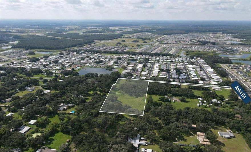 This 4.93-acre parcel is zoned AR with a future land use designation of Res 6 (with rezoning potential for up to 30 units). The property is located 3/4 of a mile of SR-56 and the Two Rivers Development, offering a strategic position within Wesley Chapel's growth corridor. It's size and location make it well-suited for future residential development or investment as well as a private 5-acre home estate site. A previous dwelling was on the property so possible credited impact fees may apply. *Buyer/buyer agent to verify lot dimensions and measurements along with zoning requirements.