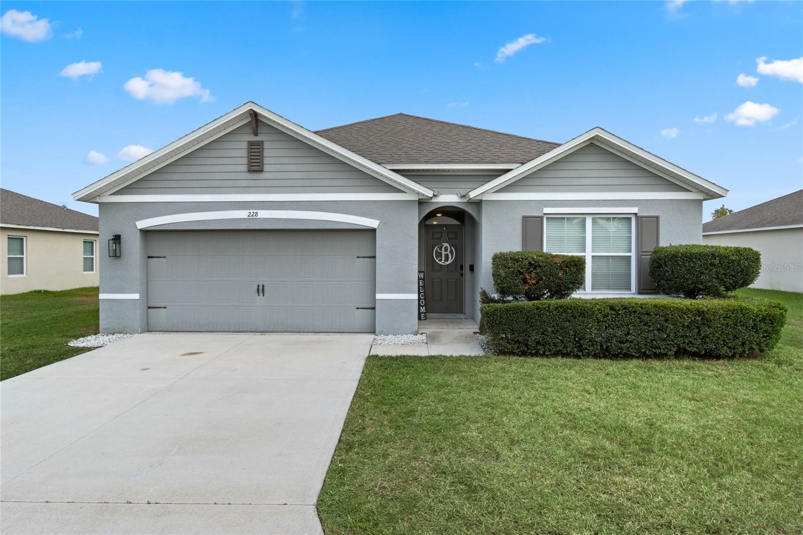 Welcome to this beautifully maintained DR Horton Cali floor plan located in the desirable Bridgeport Lakes community in Mulberry. Nestled just minutes from Loyce E. Harpe Park, Alafia River Reserve, and walking trails, this home offers the perfect blend of nature and convenience. You'll also enjoy close proximity to shopping, dining, and major roadways for an easy commute to Lakeland, Bartow, or Tampa.
This thoughtfully designed 4-bedroom, 2-bathroom home offers 1,828 square feet of open-concept living space, blending functionality with modern style.
At the heart of the home is a spacious kitchen featuring granite countertops, stainless steel appliances, a large island with a sink and dishwasher, and space for barstools—perfect for casual dining or entertaining. A generous pantry provides ample storage for all your culinary needs. The kitchen flows seamlessly into the dining and living areas, creating an open and airy atmosphere filled with natural light.
Tile flooring runs through all main living areas, while all four bedrooms offer cozy carpeting. The split bedroom layout offers privacy, with the primary suite tucked away at the back of the home. Enjoy a large walk-in closet and an ensuite bathroom with dual sinks and a walk-in shower.
Step outside to an oversized screened-in back patio—an ideal space to relax, unwind, or entertain. With no rear neighbors and peaceful views of the pond and conservation area, this home sits on a premium lot. The fully fenced backyard includes a wide gate, offering easy access and added functionality.
Whether you’re looking for comfort, convenience, or connection to the outdoors, this home delivers it all.