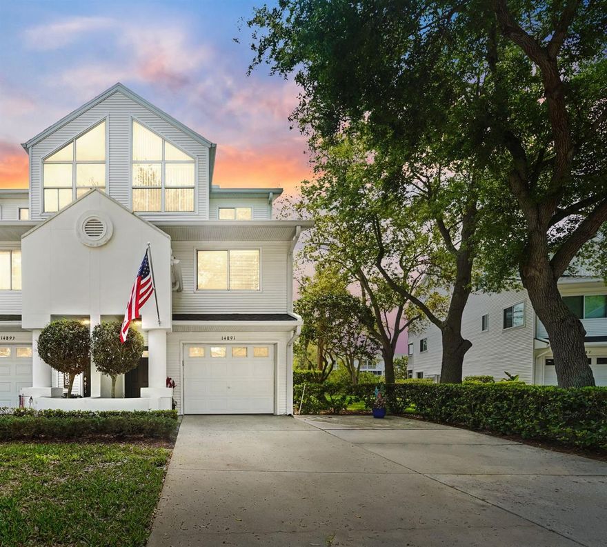 This furnished home is a win across the board. It is a coveted corner unit located in a quiet
waterfront community tucked away in unincorporated Seminole. It offers over 2,200 square
feet of living space with 3 bedrooms accessing their own full en suite baths. A fourth flexible
living space can serve as a 4 th bedroom or beautiful light filled studio with its own 4 th full bath
and giant 80-inch smart tv. The natural light stands out, with windows and sliders throughout
the home bringing in a bright, open feel that makes the space feel even larger and more
inviting. The layout gives you flexibility for full-time living, guests, multigenerational needs, or a
work-from-home setup.
This property brings real peace of mind with the upgrades buyers want most. It is in an X flood
zone and did not flood during the recent storms. Major improvements include a new roof, new
HVAC, new carpeting in the upstairs bedrooms, new tile floors in the main living room, new
washer and dryer, new interior paint, and new ceiling fans and fixtures. The leaf filter gutter
system in the rear of the home adds even more low-maintenance value, and being sold fully
furnished gives the next owner a rare move-in-ready option without the usual stress.
The wraparound composite deck on the first floor is a birder’s paradise and adds a huge bonus
for everyday function and relaxation, giving you the kind of outdoor space that truly extends
the living area. The installed Thermacell LIV mosquito repellent system makes the deck
enjoyable year-round. Avid kayakers and paddleboarders can use the manual kayak launch to
access the intracoastal waterway and beach goers are just a 10-minute bike ride from Indian
Rocks Beach and drive to the Pinellas Trail parking area. Fishing from the seawall and docks is a
great way to pass an afternoon. Whether you want easy access to enjoy the great outdoors, or
room to unwind, entertain, or simply enjoy the Florida weather, this setup delivers.
The community amenities make this one even stronger. The single entry and exit to the
community make this a safe, fun space for kids and the HOA covers water, sewer, trash, cable,
and high-speed internet, along with maintenance of the beautiful mature landscaping, boat
docks and access to the year-round heated pool. This is a rare chance to get space, updates,
low-stress ownership, and a great location all in one.