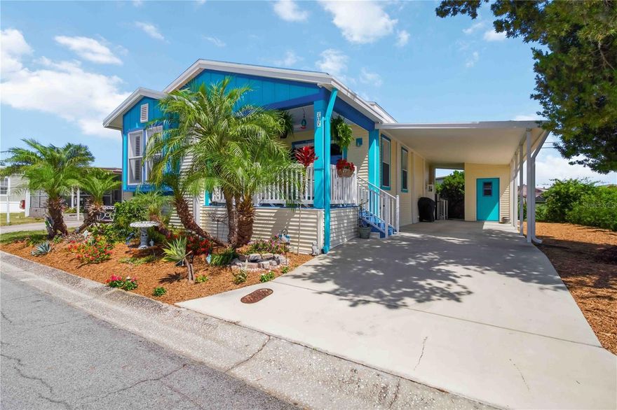 Step into this absolutely adorable 2-bedroom, 2-bath beachy cottage-style home. Offered turnkey furnished in the 55+ Fair Lane Acres - you can start enjoying the Florida lifestyle from day one. From the grill to the beach towels, the pots and pans to the patio furniture; everything is already in place… just bring your flip flops.

Built in 2014 and thoughtfully elevated off the ground, this home combines newer construction with peace of mind and style. Inside, you’ll love the bright, airy feel, enhanced by tropical plantation shutters and a seamless flow throughout.
Be sure to check out the 3D Matterport tour under virtual links to take a walk through virtually! 

The kitchen is both functional and inviting, featuring tall cabinetry, a breakfast bar, and space for an eat-in dining area - perfect for casual mornings or entertaining guests.

The split floor plan offers privacy, with a spacious primary suite tucked away from the guest bedroom. Enjoy your own retreat complete with an en-suite bath, generous storage, and a large walk-in closet.

Step outside and you’ll quickly see what makes this home special. The lush, meticulously maintained landscaping creates a welcoming, tropical setting - truly a must-see. Relax on the front porch with its hurricane-impact slider or take advantage of the large carport and attached storage room, perfect for beach gear, bikes, and all your Florida toys.

And it gets even better - the low HOA fee includes water and sewer, and gives you access to the community pool and amenities.

 This one is the total package—charming, move-in ready, and designed for easy coastal living.
 Schedule your showing today before it’s gone!