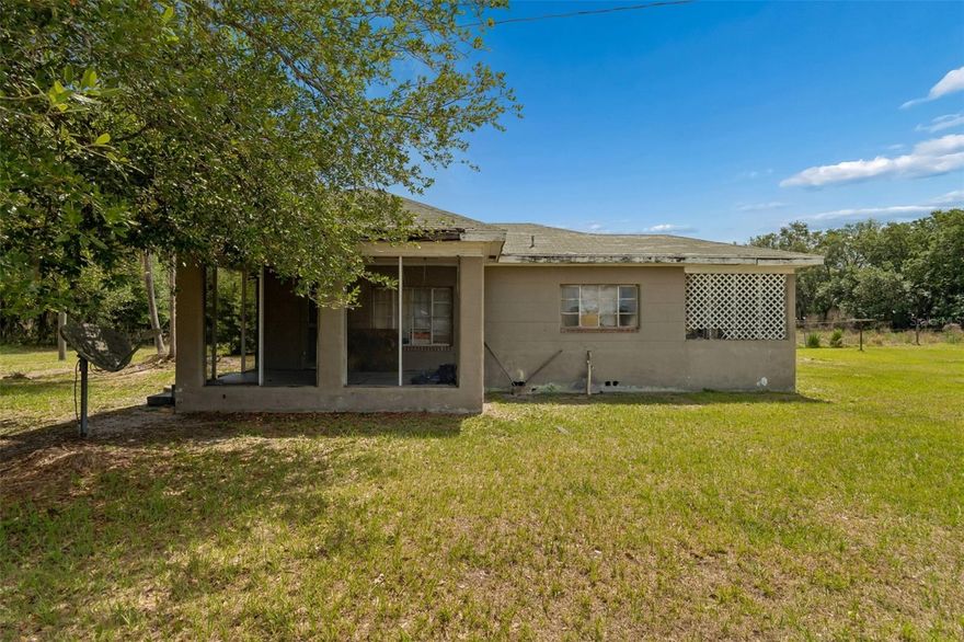 Tucked away in the peaceful countryside of Plant City, this 1955-built home sits on an expansive 3.85-acre lot, offering a rare opportunity for those with vision. Featuring 2 bedrooms and 1 bathroom, the home is full of character with its original wood ceilings and walls, creating a warm, rustic feel throughout.

This property is in need of renovation, making it ideal for investors, renovators, or buyers looking to restore and customize a home to their own style. With nearly 4 acres of land, there’s ample space for expansion, outdoor living, or even building new while preserving the charm of the existing structure.

Enjoy the quiet, rural setting with plenty of privacy, all while being just a short drive from local conveniences. Whether you’re looking for your next project or a piece of land with potential, this property offers endless possibilities in a serene country setting.