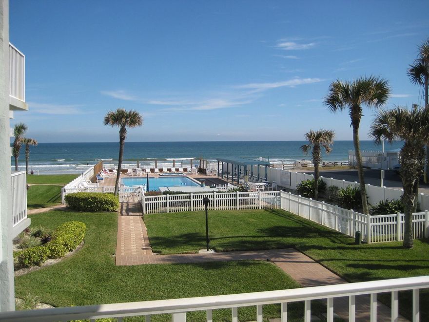 Direct ocean front - 2 bedroom, 2 full baths, wrap around balcony. This is a vacation rental completely furnished. Call Ocean Reef Villa to verify pricing and availability. 386-426-5684. Weekly rate: 1350.00 Monthly rate: 4050.00