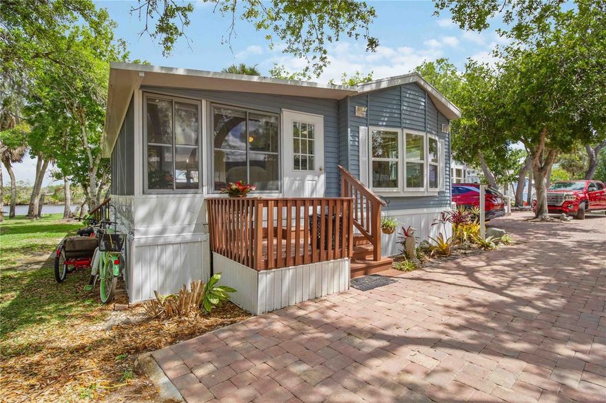 "Ramblers Rest Resort - 1 bed 1 bath home" Discover a hidden gem at 1300 North River Road, #R43. This charming 840 sq ft mobile home offers a cozy, fully furnished living space perfect for those seeking comfort and convenience. This home is directly on, backs to, a wild and scenic, largely undeveloped river. With one spacious bedroom and a full bath, you'll find everything you need to settle in and feel right at home. This home also has additional sleeping space in the Den (Full size bed). The kitchen has a gas stove/oven. Imagine sipping your morning coffee on the back porch while taking in the breathtaking scenic views that surround this tranquil community. The thoughtfully designed interior invites you to unwind and relax after a day exploring the vibrant local attractions. Perfectly sized for easy maintenance, this home offers a seamless blend of functionality and style. Enjoy the flexibility of a mobile home lifestyle, all while being part of a welcoming neighborhood. Home is stocked with several bikes, 2 kayaks and a canoe for guests to use. Home is on an oversized end lot that backs up to the Nature Preserve. Whether you're seeking a seasonal retreat or a year-round haven, this property promises to deliver a delightful living experience. Embrace the peaceful ambiance and natural beauty that await you here. Your next adventure begins at this delightful address in Venice, where comfort meets convenience in a truly picturesque setting. Seasonal rent $3,000 a month (December - April). Off season rent $1,650 a month (May - November). 13% tourist tax is in addition to the rent. Electric, water & internet are included in the rent. Home can be rented monthly or 6 months at a time.

Ramblers Rest Resort: Community saltwater heated pool along with a Splash Pad. Billiards tables. 3 community rooms where year round activities are always available. Kayak/canoe launch on the Myakka River. Community fishing dock. Pickleball Courts and more.