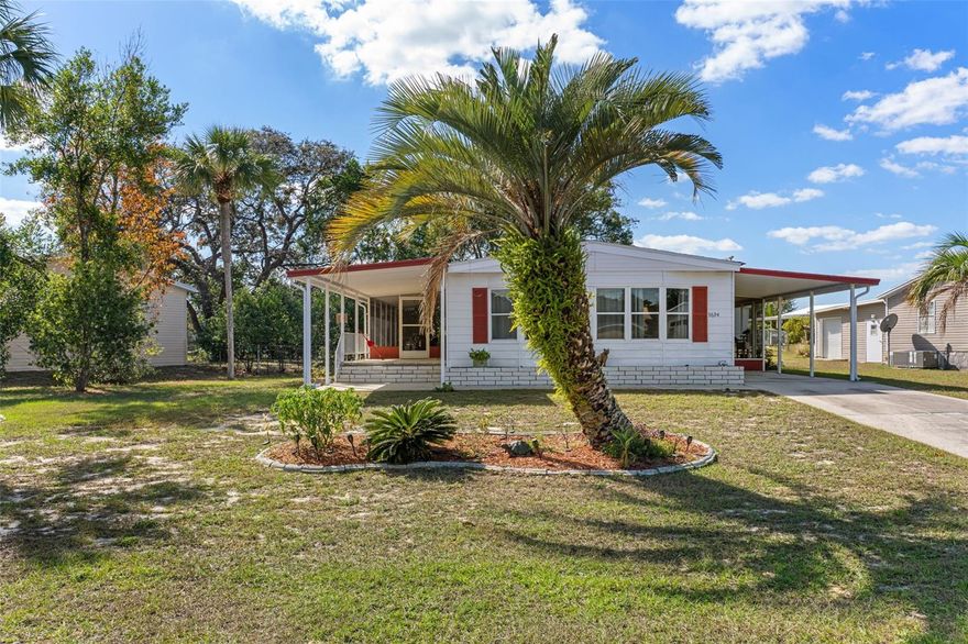 Beautifully maintained 2-bedroom, 2-bath home located in the desirable Brookridge community with low HOA fees of only 50 dollars per month and no lot rent, you own your land, home features: 1,288 sq. ft. of living space and a total of 2,568 sq. ft. under roof, featuring new flooring in the living area (2019) and bedrooms (2025), fresh interior paint, and three total porches, one open patio 11x25' and two other large screened porches perfect for relaxing or entertaining- an inviting lanai with new tile at the entryway, an eat-in kitchen with island, spacious open floor plan, separate dining room, and a large primary bedroom with two walk-in closets. Additional highlights include a utility room/workshop with golf cart garage, abundant storage, washer and dryer that convey, large lot .21 and a newer shingle roof (2020). Enjoy resort-style amenities including golf, clubhouse, community pool, and a variety of social activities. Conveniently situated near shopping, restaurants, and the Suncoast Parkway for an easy commute to Tampa. Easy to show—schedule your appointment today!