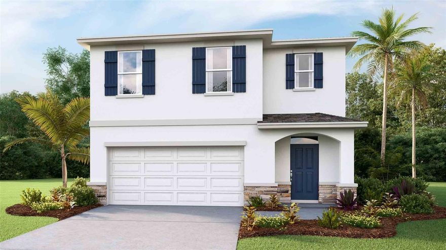 One or more photo(s) has been virtually staged. Under Construction. The builder is offering buyers up to $18,000 towards closing costs with the use of a preferred lender and title company. 
Mirada showcases new homes in San Antonio, FL, and is home to a 15-acre MetroLagoon, the largest in the country. The community is conveniently located off State Road 52 and just 5 minutes from 1-75. The Market at Mirada is within the community, where you'll find a Publix grocery store, shops, and restaurants. For local entertainment, you'll find The Grove, Wiregrass Mall, and Tampa Premium Outlets, along with many other dining options all within a short drive. Charming, Historic Downtown Dade City isn't far and offers quaint shopping and dining options as well.
Living in Mirada is the ultimate staycation lifestyle. Spend quality time at the lagoon where there is something for everyone. It features a sandbar with a swim-up area, food options, cabanas, kayaking, paddleboarding, a floating obstacle course, water slides and a splash park. Mingle with friends and neighbors with hosted activities at the lagoon event lawn. Keep active with miles of walking trails, golf cart paths, tot lots, and dog parks. Mirada is built on Metro Place's ULTRAFi internet infrastructure, giving up to 500/500 Mbps download speeds, keeping you connected to what matter most. Just 3 miles from the community is the future Pasco Town Center. This project is the 2nd largest Pasco County investment, featuring an industrial business park, preserved natural habitats, mixed use with retail and offices, town center, a neighborhood park, and much more.
Each home is well constructed with concrete block on 1st and 2nd floors, comes equipped with D.R. Horton's Smart Home System, and is backed by America's #1 Builder since 2002.
Pictures, photographs, colors, features, and sizes are for illustration purposes only and will vary from the homes as built. Home and community information, including pricing, included features, terms, availability, and amenities, are subject to change and prior sale at any time without notice or obligation. Materials may vary based on availability. D.R. Horton Reserves all Rights.