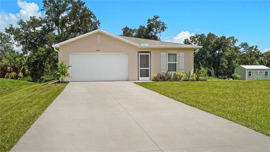 Welcome home to your luxurious ALL FURNISHED 2000 sqft UNDER ROOF placed on OVERSIZED Dry -CANAL LOT for Extra Privacy 2024 BLOCK BUILT with plenty of room for your pool , 4 Bedrooms, 2-bathrooms, 2 car garage with AIR CONDITIONER for your toyz! No HOA, No CDD, No rental restrictions! Perfect Your Forever home or AIRBNB! For Your piece of mind 10 Year Structural Warranty from Builder provided! Complete hurricane shutters protection! Beautifully landscaped front and backyard! Separate Laundry room with Brand New MAYTAG extra-large washer and dryer included! All newer stainless steel appliances! High grade granite countertops in kitchen and matching granite counters in all bathrooms! All upgraded showers! Front porch screened-in with tiled floors! Upgraded lighting system throughout! Long extended driveway the list goes on and on! As you step through the front door, the foyer invites you into your new home. Continue your journey into the heart of the home, where the open kitchen seamlessly blends with the great room. The kitchen, a culinary enthusiast’s dream! A generously sized pantry ensures you have ample storage space, making it easy to keep your kitchen organized and clutter-free. On left side of your home, discover the owner’s suite – a sanctuary of comfort and style. Wow yourself with spacious walk-in closet, providing a home for your wardrobe and accessories. The owner’s bathroom is a retreat in itself, complete with a linen closet, a private water closet, and all the modern amenities you desire. You will also  find bedrooms 2 , 3 and 4each offering a cozy haven for rest and relaxation. These bedrooms share a well-appointed bathroom and a convenient hallway linen closet, adding an extra touch of practicality to your daily routine. The convenience continues with the strategically placed laundry room, just off the kitchen, making chores a breeze. Access your 2-car garage, ensuring that you and your toys are well taken care of. Welcome home to where is not just a house; it’s a home designed for modern living, where every detail has been carefully considered to enhance your lifestyle. Imagine your days in this thoughtfully crafted space, where comfort meets sophistication, and memories are made. The lifestyle, where luxury meets practicality. Located in a quiet neighborhood yet close to shopping, dining, and top-rated schools, Tampa Bay Rays Spring training, Famous Wellen Park, Cool Today Park, Multiple beaches, Warm Mineral Springs, Port Charlotte Mall/restaurants entertainment, Port Charlotte Beach Park, easy access to route 75 and I-41 Do not miss your opportunity to own this sunshine retreat! Call for your private showing today!