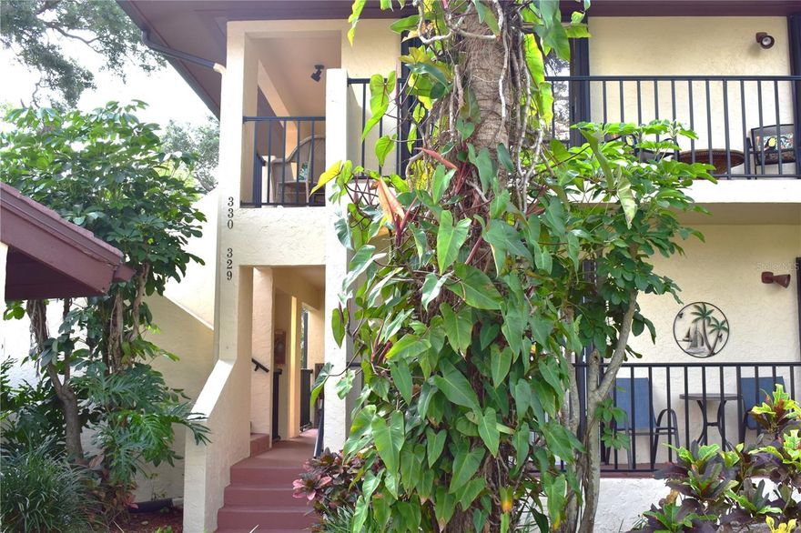 Come enjoy the tranquility of the Terraces at Wild Oak Bay! This lovely three bedroom, two bath condo has been updated and fully furnished with quality furnishings and lighting. The view is tropical and lush with views of the pond in the distance. You will feel like you're in the rainforest. After a short climb up the (easy) stairs you will walk into the foyer and formal dining room with a lovely table that can seat up to six. The kitchen has been remodeled with wood cabinets, stainless steel appliances and granite countertops and has been opened up to include a large breakfast bar.  The living room is spacious and has comfortable leather furniture and large flat screen TV. The living room and master bedroom open up to the balcony that overlooks the tropical landscape. The balcony has a two seat pub style table and a four seat dining table. It it enclosed with sliding glass doors that can be opened to let all the sounds and breeze of nature come in. The master bedroom has a king size bed, plenty of dresser storage, a flat screen TV and beautifully etched French doors leading out to the balcony. The master bath has a walk-in shower.  The second bedroom has a king size bed, plenty of closet and dresser space and a flat screen TV. The third bedroom has a queen size bed, plenty of dresser and closet space, a flat screen TV and a shared balcony with the other guest bedroom. Guest bath has a tub and shower. The tropical paradise of the Terraces at Wild Oak Bay seems to leave all the hustle and bustle behind and the serenity and peaceful living will surround you all day, every day! Come see for yourself, you'll never want to leave.