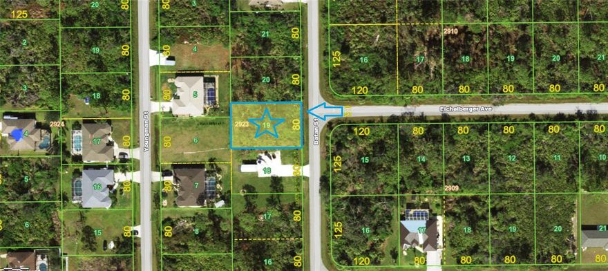 GREAT LOT in prime location of Port Charlotte!!! Great opportunity to buy and build in the heart of fast growing area of Port Charlotte and very close to North Port and famous Warm Mineral springs. Excellent location on a nicely paved quiet neighborhood road. Conveniently located near shopping, dining, parks, beaches, and golf courses. Minutes to U.S 41 No Hoa, Deed Restrictions, or CDD fees here. Don't let this incredible property pass you by. Seize the moment to invest in this exceptional opportunity. Your dream home or investment project awaits!