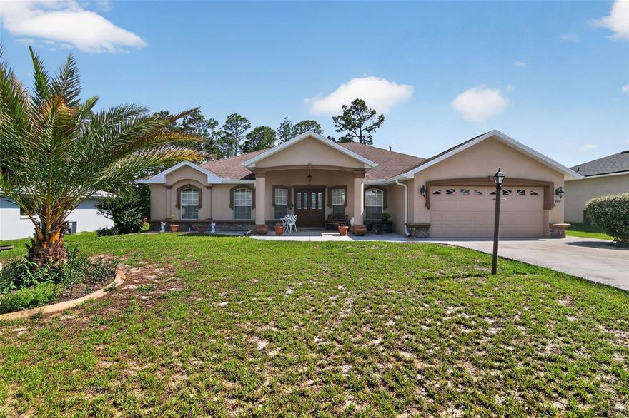 Wow! finally a home for sale with separate living areas in Ocala.  Frustrated about all these builders selling nothing but open concept homes?, want to not see your kitchen immediately after opening your front door?. Then this is the home for you!. 
Kept in pristine condition, this home offers just that, separate living and formal dining rooms to the left and right when you come in with beautiful and rare archways, the formal dining room opens into the kitchen which also has a separate breakfast area with views of your back porch and yard, further down the hall after coming in you will find the spacious family room with a welcoming fireplace to enjoy during the winter months.  
There is flex room to the left on this split floor plan that can be used as a bedroom (has a closet), office, home gym, play room, hobby room, etc.  The rest of the secondary bedrooms are also on the left with a bathroom that offers a door to come out to the enclosed porch and patio, perfect for a pool addition in the future!. To the right you will find the primary bedroom with a spacious bathroom and walk in closet.  
This home can be purchased fully furnished, or partially furnished, if any of the furniture is of interest let your agent know!.
This home is perfect for anyone looking for a more traditionally built home and it is perfectly located in the north side of Marion Oaks just a couple of minutes from I-75.  The seller is offering buyers $5,000 flex cash at closing!.