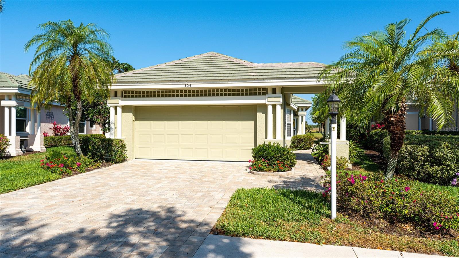 A FANTASTIC GOLF COURSE AND POND VIEW welcomes you as you enter this two bedroom, 2 bath Arthur Rutenberg home with DEN located in the member-owned community of The Venice Golf and Country Club (VGCC). This home provides buyer with IMMEDIATE OPPORTUNITY TO BECOME A GOLF MEMBER, rather than going on the waiting list. This home is in pristine condition and is located on the 17th fairway. It has lots of custom features, including custom wood valances in living room, dining room, primary and guest bedrooms; crown molding in primary bedroom and den; luxury wood grain vinyl flooring in both bedrooms and the den; built in desk and plantation shuttets in the den as well as plantation shutters. The kitchen has been updated and has granite countertops and a sunny breakfast area. The exterior of the home was repainted spring 2022. The roof was replaced in 2016; new lanai cage in 2018; and new A/C in 2019. In addition this home is located in one of the six maintained neighborhoods with a separate HOA that includes lawn care, trimming, mulching, irrigation, and the neighborhood pool that is conviently located across the street from this home. There is nothing left for the lucky new owners but enjoy the many activities that VGCC has to offer. Home is being offered with 1 year home warranty with American Home Shield. VGCC is a very active community and offers a wide variety of activities in addition to golf and tennis. Join one of the many book clubs, play bridge or mah- jongg, pickleball and bocce. Work out or take classes in the newly renovated Wellness Center; dine in the newly renovated clubhouse or have a drink in the bar overlooking the 18th TEE. And on chilly evenings have an after dinner drink with friends at the fire-pit. VGCC, with its 26 ponds and 13 natural preserves, is an Audubon Geo-Certified community. This is immediately apparent when you enter through the main gate with its canopy of oak trees and drive down the tree lined and curved streets. VGCC is just 5 miles from the quaint town of Venice and just 20 miles south of Sarasota. MEMBERSHIP IS MANDATORY. Choose between Golf or Club Membership.