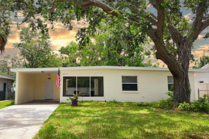Welcome to this beautifully remodeled 2-bedroom, 1-bath single-family home located in the highly sought-after Shore Acres neighborhood in St. Petersburg. This charming residence has been thoughtfully updated throughout, offering a bright and modern interior with sleek title flooring, fresh paint and contemporary finishes. The home features a cozy open living space between the living room and kitchen. A covered lanai and additional storage shed provide extra convenience and functionality. Inside the shed, the washer and dryer is ready to be hooked up. Perfectly situated on a quiet street, this home offers the peace you want with the proximity you need- Just minutes away from parks, water access, restaurants, and downtown St. Pete. Seller is highly motivated, making this an excellent opportunity to own a turnkey home in one of St. Pete's most desirable communities!
