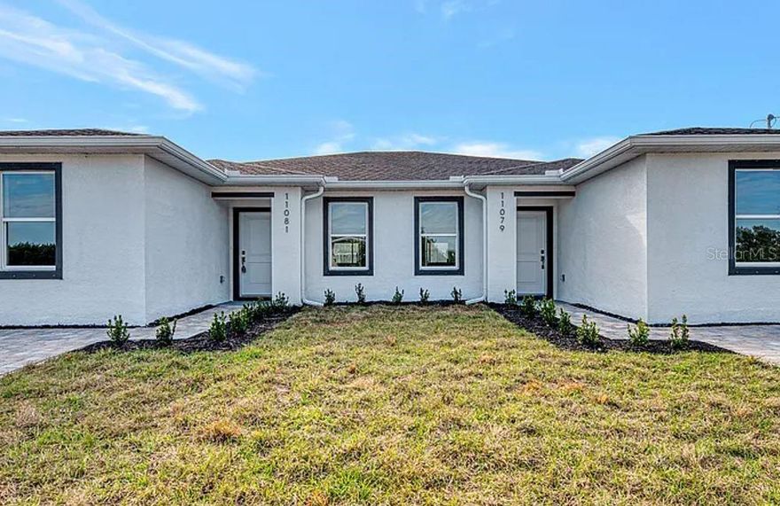Nearly new duplex, completed in 2024 is available for rent starting Jan 1, 2026.  3 bedroom, 2 bath duplex with luxury vinyl flooring throughout, inside laundry and new appliances. Spacious kitchen overlooks the living areas. This home is Located in the heart of Englewood, minutes away from Manasota Key, Stump Pass Beach State Park, Chadwick Park at Englewood Beach and Boca Grande. First month rent and security deposit due at signing.