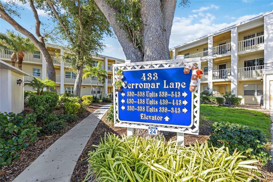Welcome to easy Florida living at 433 Cerromar Lane, Unit 440, in the desirable Plantation Golf & Country Club community of Venice. This well-maintained condo is being offered by only its second owner and is sold fully furnished, including all furniture and furnishings, just bring your suitcase. Major updates include a brand-new metal roof on the building (assessment paid in full), water heater 2024, A/C 2021, all new hurricane-impact double-hung windows, and newer kitchen appliances with granite countertops.

Enjoy peaceful golf course views from the tiled and screened lanai with shades, overlooking the 7th fairway of the Plantation Golf Course. The primary suite features double-door entry, dual closets, a walk-in shower, and a full-size washer and dryer. The guest bedroom offers a full bath with tub, ideal for visitors. Carport parking is directly out front along with a storage room. There is plenty of guest parking. The elevator, stairs, and refuse area are just steps away. Don’t miss the unique “Share Room” at the end of the hall, stocked with convenient extras for guests such as bikes, golf clubs, playpens, toys, and games.
Investors and seasonal owners will appreciate that rentals are allowed immediately with no waiting period, with a 30-day minimum rental.  The community pool and clubhouse are right down the street. Membership to Plantation Golf & Country Club is optional and separate, offering multiple levels including: Full Golf, Executive (50 and under), Sports/Fitness, and Dining memberships with no food minimums. A fantastic opportunity to own a move-in-ready condo in a prime Venice location.