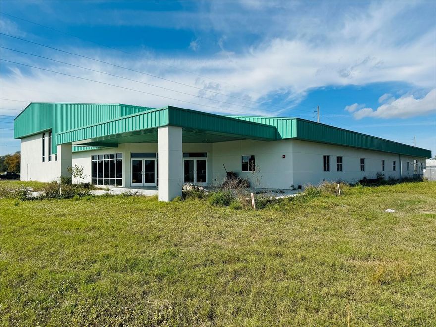 16,490+-Sq/Ft New State of the Art Church Bld (with mostly Only Parking Lot left to finish) By WaWa facing major traffic Light across from AdventHealth Hospital! Sanctuary with potential for 260+-seating with majestic 22+-Ft ceilings, adjacent equally impressive reception area with full kitchen all along Hwy side, youth ministry area of class rooms/outdoor play area restrooms/laundry facilities all at north end then mulitple offices along back side of the bld all circling back to the grand entrance modern architecturally designed lobby area. Site has 300Ft Hwy Frontage & sits on 1.84+-Acres. This property also include 2 additional buildings 1269 Sqft and 700 Sqft.