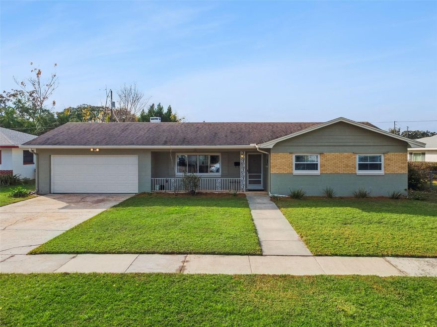 Welcome to your dream home in the highly sought-after Kingswood Manor, one of Orlando's most desirable, family-friendly communities just north of vibrant College Park! This impeccably maintained 1963 mid-century gem offers 3 spacious bedrooms, 2 full bathrooms, and 1,459 sq ft of classic Florida living on an oversized 1/5-acre lot (that's generous room for outdoor fun, a boat, RV, or future pool dreams). Solid block construction ensures durability and peace of mind, while the stunning original terrazzo floors throughout gleam with timeless mid-century elegance—polished, durable, and utterly Florida-chic. Step inside to find separate formal living and dining rooms perfect for entertaining or quiet family meals, plus a bright, air-conditioned enclosed Florida room that serves as an incredible bonus space—ideal for a home office, playroom, gym, or cozy retreat overlooking the backyard. The 2+ car garage provides ample storage and parking, and the brand-new 2025 electrical panel delivers modern reliability and efficiency. Best of all? No HOA means freedom and no extra fees, yet you enjoy an incredible array of community amenities: a sparkling community pool, playground and park, tennis and basketball courts, fishing pier, boat ramp with access to beautiful Lake Weston, picnic areas, and more—perfect for year-round outdoor living, family gatherings, and waterfront relaxation without ever leaving the neighborhood. Move-in ready with immediate occupancy—this turnkey beauty is ideal as a charming first home, a smart investment property with strong rental potential, or the perfect place to build lasting memories. Don't miss this opportunity in Kingswood Manor—where classic charm meets unbeatable location and lifestyle perks. Schedule your private showing today!