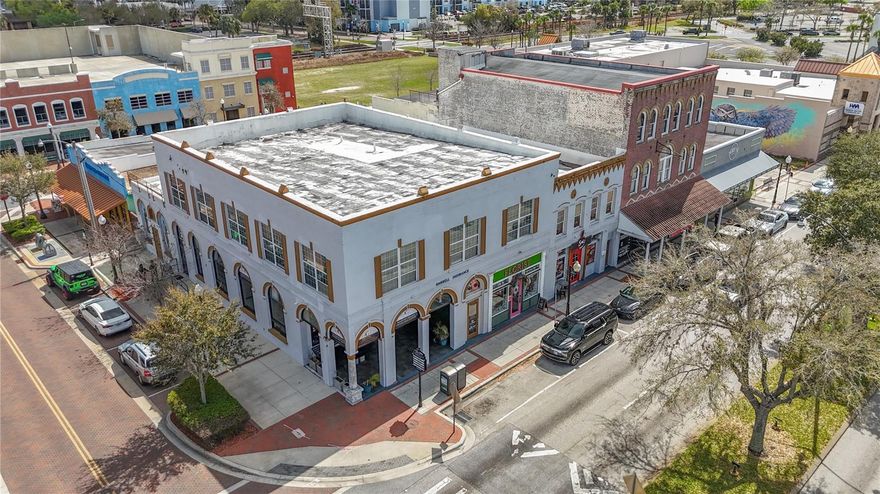Historic retail strip center in the booming Downtown Kissimmee redevelopment area! 
Comprised of two, 2 story buildings, built in 1910 and
1920. Recent renovations include, new floor is some of
the 2nd story office suites, bathroom remodels, 2 HVAC
units, newer roof, exterior paint, walking deck on the
rooftop. Zoned T5-M which supports retail, restaurants,
office, residential above retail and hospitality in the
same building and allows vertical development. Second
building has an apartment with full kitchen, bathroom
currently used as an office. The building has an active
restaurant on site and an end cap, 2nd Gen restaurant
with grease trap, drain and hood system already in place,
being used as an office at around 3,500 sqft with
outdoor patio. Great opportunity to revert back to a
restaurant with rooftop patio. The CRA has several
grants in place for Facade improvement, restaurant
buildout, Historic preservation and rooftop activation for
bars, patios and events. Reduced parking requirements,
shared parking and public garage behind the building.
All information must be verified with City of
Kissimmee planning and Zoning and the CRA.