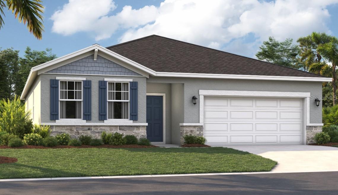 One or more photo(s) has been virtually staged. Under Construction. Experience the convenience and accessibility of this incredible location. Located off Florida's Turnpike, enjoy easy access to downtown Leesburg, Orlando, and the Mount Dora area. Running errands or grocery shopping is a breeze, as downtown Leesburg's major shops and restaurants are just minutes away. If you seek an active lifestyle and a love of the outdoors, you'll find numerous parks, lakes, golf courses, and nature preserves nearby. Soak in panoramic views from the Lake Apopka Loop Observation Tower or the Green Mountain Scenic Overlook, and visit the tranquil Flat Island Preserve—all just a short drive away! Discover a world of enjoyment and relaxation right outside your door. Relax at the neighborhood pool with cabana, play on the playground, or spend quality time with your furry friend at the dog park.
The Webber is a spacious 2,180-square-foot single-story home with four bedrooms and three bathrooms. The kitchen overlooks the dining and living rooms, while the open-air lanai off the living room provides abundant natural light throughout the main living area. Tucked away at the front of the home is a second bedroom with a private bathroom—perfect for guests! With a spacious primary suite located on the lower level, the home features a large living room, dining area, and kitchen with a full-size refrigerator.