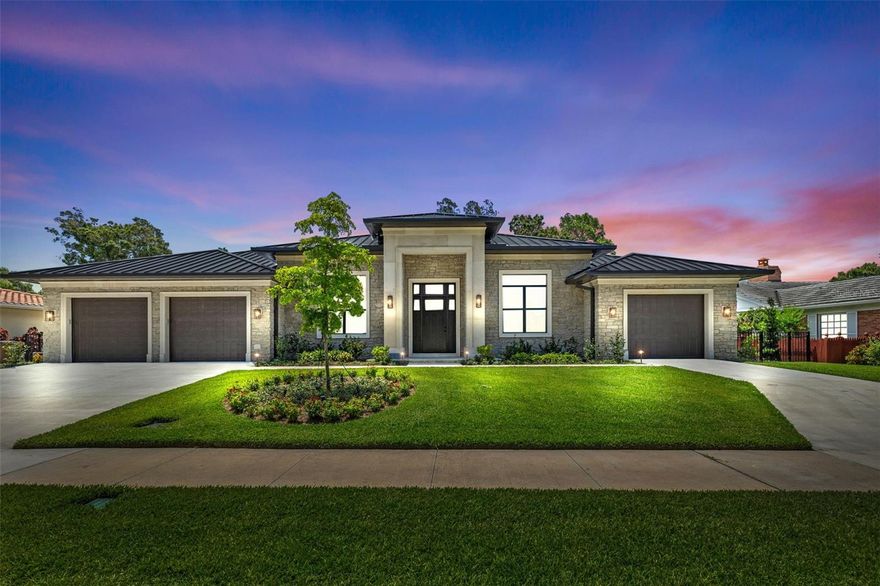 This exquisite home is listed below appraised value, ensuring unparalleled luxury at an exceptional price.  Introducing the finest new construction home to grace the Belleair market. This striking executive residence exudes elegance with clean, sophisticated lines and the highest level of interior and exterior finishes.  Designed with today's lifestyle in mind, the home offers family-friendly open living spaces and a thoughtfully laid-out split bedroom floor plan. The centerpiece of the home is the grand great room, featuring beautiful European light oak flooring, 13-foot high coffered ceilings, and a captivating sandstone fireplace, creating the ultimate gathering point for cherished moments.  Transitioning seamlessly from the great room is the chef's kitchen, a culinary masterpiece complete with luxurious Wolf and Subzero appliances, distinctive custom cabinetry, and super white dolomite quartzite counters. The massive center island comfortably seats six, making it a perfect spot for family meals and social gatherings.  Escape to the master bedroom suite, a tranquil sanctuary boasting his and her walk-in closets and a spa-inspired bathroom. Pamper yourself in the large soaking tub or the oversized shower with dual vanities and a dedicated cosmetics station.  Step through the hurricane impact doors to your backyard oasis, where a private saltwater pool and spa await, promising relaxation and rejuvenation. The outdoor patio is a haven for outdoor living, featuring a gas-burning fireplace and motorized retractable screens, ensuring your comfort.  Additional amenities include a 24 kw Generac generator, a two-car garage with a separate one-car garage. Together they measure over 1,000 square feet for climate controlled space, offering ample space for storage of your prized possessions.  With durable and energy-efficient construction, this home is the epitome of modern luxury. If you seek the finest residence in Belleair, look no further.  The list of fine details is extensive.  Feature sheet available.
