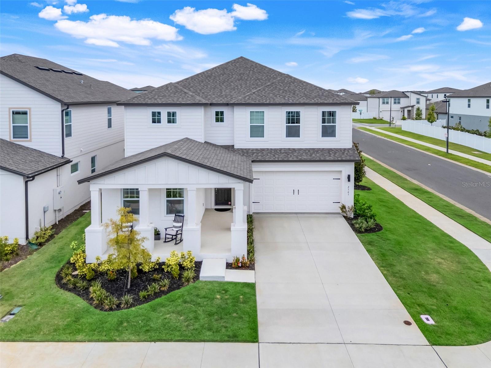 Welcome to 2161 Gold Dust Drive – A beautiful large home built in the Hills of Minneola, walking distance to the future Crooked Can and Pointe Town Center providing family entertainment, restaurants, splash pads, and an amphitheater. This home has 3,967 Sq Ft, 6 Bedrooms, 5.5 Bathrooms, 3 car garage, garage opener, overhead storage, corner lot, large front porch, covered lanai, full sprinkler system, large living room, smart, and builder's full home warranty. Home interior highlights quartz countertops, Pottery Barn lighting and mirrors, custom floor-to-ceiling tile in baths/showers. Gourmet kitchen with 11-ft island, apron sink, double-stacked cabinets, walk-in pantry, pot filler, and a butler’s pantry. AI Pro Cooking Smart Samsung appliances: microwave/double oven, range, dishwasher, and vent hood. First Floor Open floor plan with tile floors, large living/family room, and dining area. Custom oak beams, flex room, bedroom with en suite bath, 3-car garage with smart opener and overhead storage. Second Floor - the primary suite and bathroom include tray ceiling, a freestanding soaking tub, luxury Pottery Barn mirrors, double sink vanities with quartz countertop, extra-large walk-in shower, spa-like finishes, and large walk-in closet. Additionally, other bedrooms offer a full bathroom, walk-in closet/gaming room, including power, Ethernet junction box, and soundproof batts. An ideal space for gamers or home office work.
Golf Cart community with parks, clubhouse, fitness center, 2 pools, 4 pickleball courts, 2 dog parks. Conveniently located near Florida Turnpike, Theme Parks, Winter Garden, Downtown Orlando, and MCO Airport.