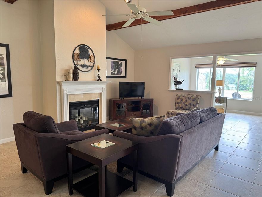 Enjoy the easy and comfortable living offered by this fully furnished and very spacious 1675 s.f. 3-bedroom 2-bathroom Village of Ascot Heath townhome with a wide open view of the 9th hole of the Ocala National Golf Course in Golden Hills.  Life in this area of the iconic Golden Hills community is as peaceful as it gets.  It's located across from Golden Ocala and Hwy 27 North and near the World Equestrian Center in NW Ocala.  The master en suite has a queen bed and a large walk-in closet; the second bedroom has a queen bed and closet; and the third bedroom has a twin bed with closet just outside it.  The large sunroom on the golf course side is set up with a sitting/conversation area, a desk, and a separate reading area.  There are plenty of closets for storage, including the garage.  This is a very spacious home with cathedral ceilings in the living room and dining room.  There's also a beautiful fireplace, and a private enclosed sitting area off the master bedroom.  The clubhouse of the Ocala National Golf Course is a 3-minute walk away; Mustangs & Mulligans within is a delightful spot for drinks and light fare and sometimes music and special events.  No pets preferred but a small/medium pet is possible.  Preference is for an annual renter but a seasonal renter may be considered if for at least 3 months in length. Rent is $4500/month and it comes turnkey -- all utilities, internet, bedding, towels, household furnishings -- for seasonal renting.  No smoking.