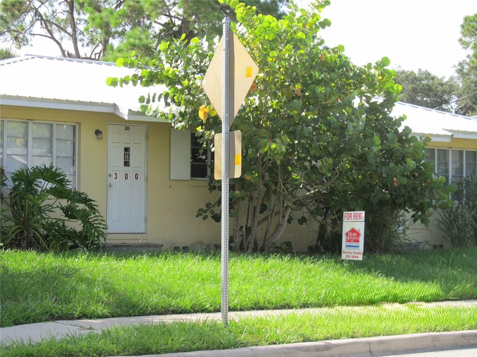 Great location for this ground floor 1 bedroom 1 bath duplex unit located minutes from Nokomis Beach, bus line, Legacy Trail, shopping etc. Terazzo and tile floors throughout for easy cleaning. Tankless hot water heater provides instant hot water and low electric bills. Has washer/dryer hookups. Plan a picnic or play tennis at Nokomis Community Center that is walking distance of this cute property/ This is a not smoking unit and owner prefers no pets.