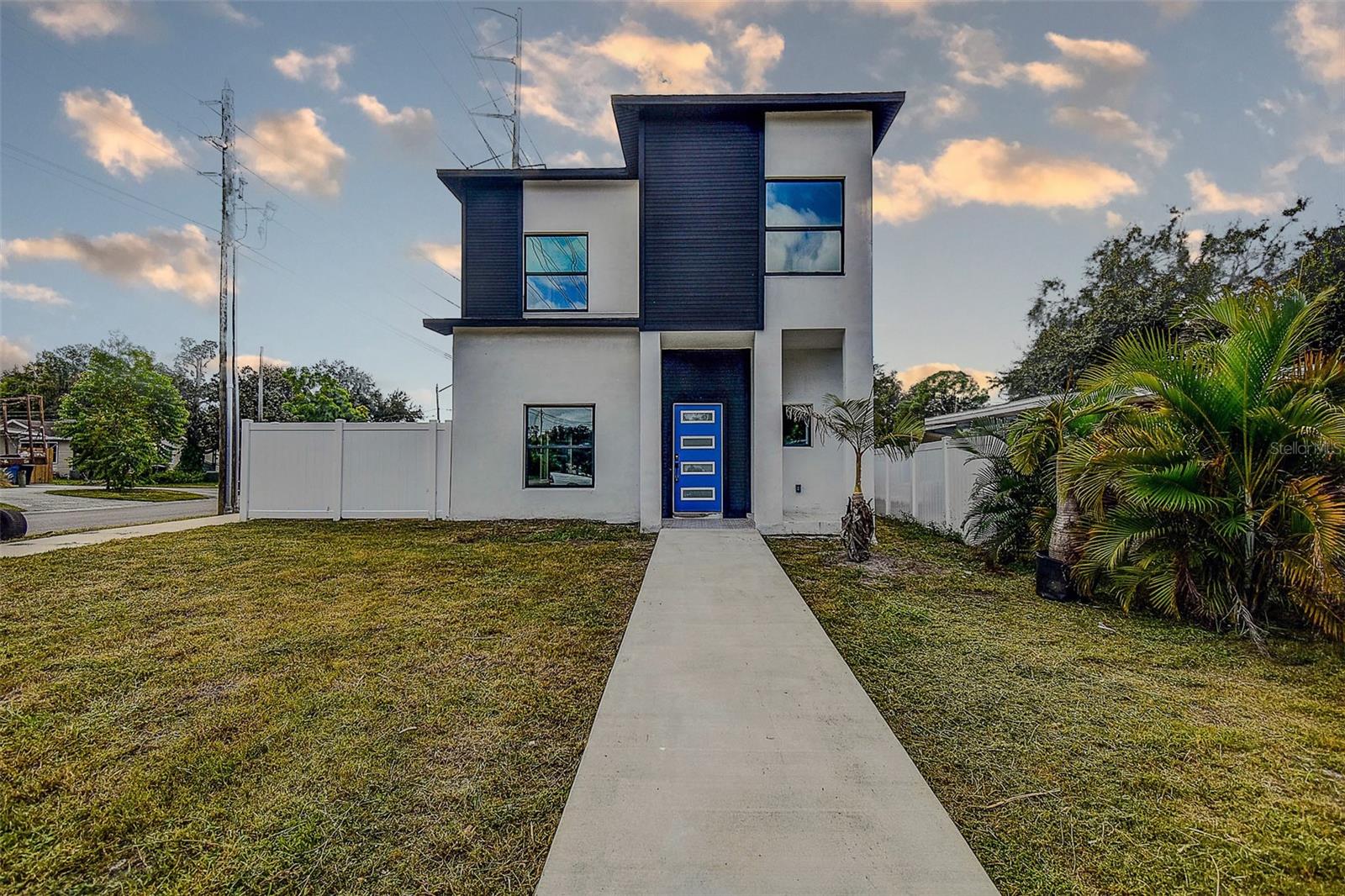 $15,000 SELLER CONCESSION. SOLID-BLOCK NEW CONSTRUCTION HOME! No HOA and NO FLOOD INSURANCE required. This stunning corner-lot, 2,234 square foot home in the desirable CRESMONT neighborhood features 4 spacious bedrooms, 2.5 bathrooms, and an oversized 2-car garage with ALLEY ACCESS. The open-floor plan offers plenty of room for the kitchen, living, and dining areas. The kitchen showcases ALL-WOOD cabinets, QUARTZ countertops, a full STAINLESS STEEL appliance package, and a luxury backsplash. LUXURY VINYL PLANK flooring, oversized baseboards, CEILING FANS, and large windows fill the home with natural light, while 10-FOOT CEILINGS create a grand feel. Upstairs, all bathrooms feature FLOOR-TO-CEILING TILES. The laundry room is upstairs, right where you need it. The PRIMARY SUITE boasts TRAY CEILINGS, a private ROOFTOP BALCONY, a freestanding SOAKER TUB, dual vanity, and a WALK-IN CLOSET. Additional highlights include TWO HVAC UNITS for optimal comfort, a VINYL FENCE enclosing the side yard, and a PAVER DRIVEWAY.