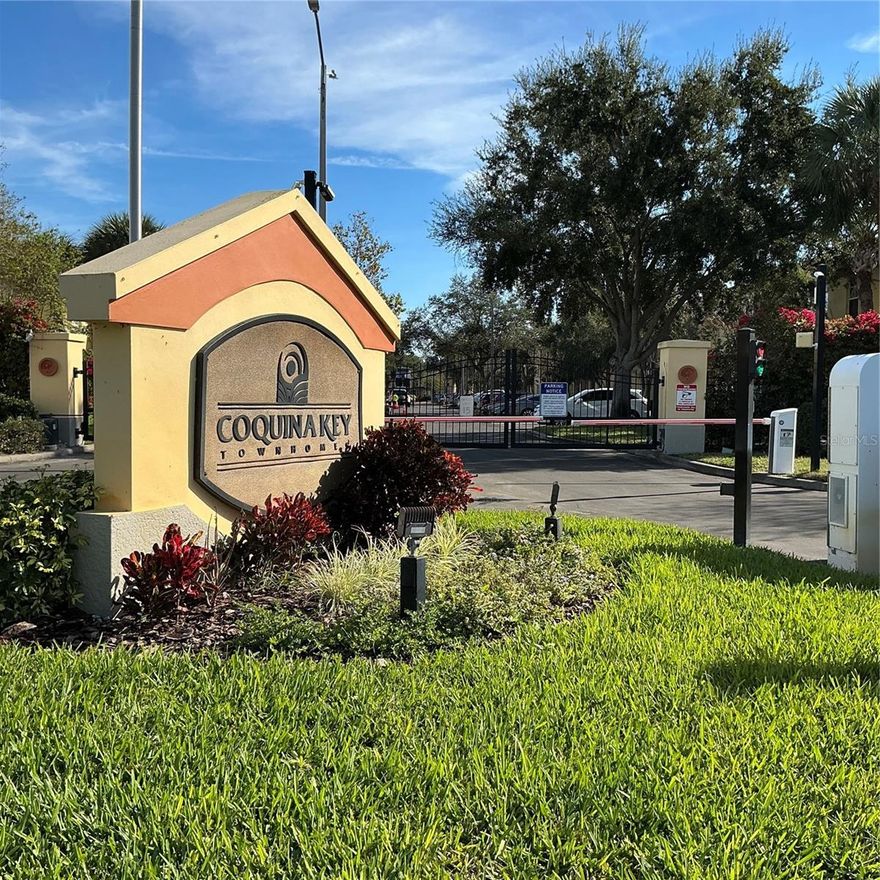 Gated Community near island park offers classic 2005 Martiniquehome ... Spacious Townhome features Covered Front porch, 2 Large Bedrooms and 2 1/2 Baths, plus Den or Office. Endless options in this BEST DEAL in 33705! Enjoy a CLEAN SLATE for updating your personal preferences or simply MOVE IN READY to your comfy CLEAN and COZY living quarters, with kitchen on side and dining area ahead. Separate dining room can be formal or casual with a convenient pass through from kitchen and leads to the large great room, with screened lanai to the backyard. Downstairs a convenient half bath features pedestal sink and includes interior laundry room. 
Upstairs, each bedroom suite has its own full bath bath, one with a garden tub. Den or office is located by the stairs between bedroom suites.    This Pet Friendly community includes Gated Security, Resort Style heated Pool and Spa, and HOA fees that include water, sewer, garbage, exterior maintenance, pool maintenance, roof maintenance, landscaping, exterior pest control, Assigned parking and guest parking spaces. Minutes from I-275, St. Pete Pier, Skyway Bridge, Famous Beaches, Downtown St. Pete, this Town Home is conveniently located. Coquina Key Townhomes is the community’s close proximity to both Grandview Park with boat ramp and Coquina Key Park.. the active Island park with tennis and pickleball courts, playground, dog park, basketball court, shelters, grills, and "Selfie Worthy" walking trails complete with benches along the water.    SPECIAL INCENTIVE For updating to your personal preferences or down payment, the Sellers are generously offering $4000 CASH CREDIT to the Buyers upon Closing. Sold As Is. Information deemed reliable, Buyer to verify all information.