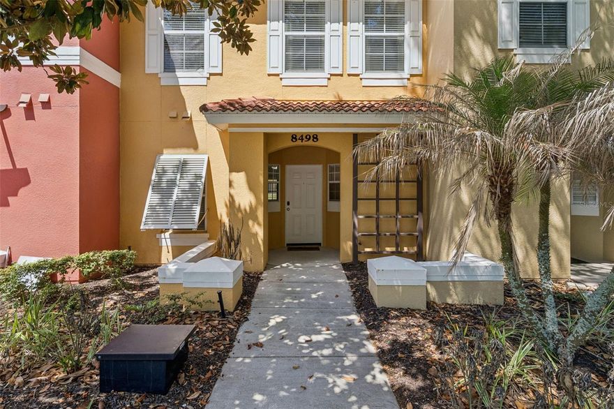 Welcome to resort-style living in this beautifully furnished 2-story townhome located in a guard-gated community packed with incredible amenities! Whether you’re looking for a primary residence, vacation getaway, or short-term rental investment, this property checks all the boxes. Inside, you’ll find tile flooring throughout the first floor, brand-new carpet on the stairs and second level, ceiling fans in all bedrooms, and an inside laundry room conveniently located downstairs. All bedrooms are upstairs, including the spacious primary suite featuring a private balcony and ensuite bathroom. The upstairs bathrooms have been tastefully renovated, and the home is being sold fully furnished and decorated for a true turnkey opportunity.

Enjoy a vacation lifestyle every day with access to 2 resort-style pools, a tiki bar, fitness center, game room, tennis courts, basketball court, mini golf, bicycles, walking trails, playgrounds, grilling areas, lush tropical landscaping, and more! Short-term rentals are allowed, making this an excellent investment opportunity in a sought-after community.