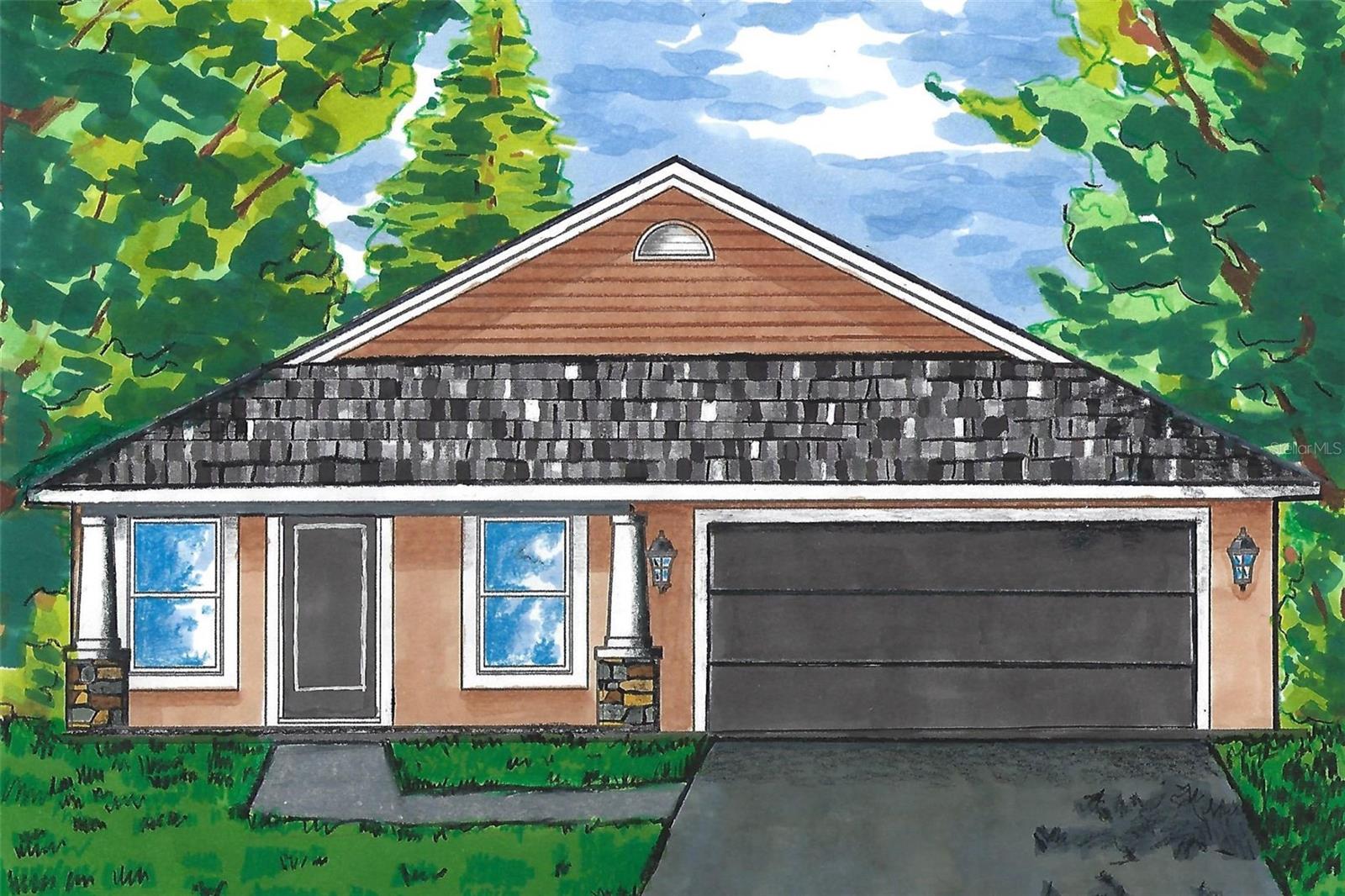 Pre-Construction. To be built. Stunning New Construction that offers a generous 1,859 square feet of thoughtfully designed living space! This beautifully crafted residence features 4-bedrooms and 2-bathrooms, along with a convenient 2-car garage that provides easy parking and additional storage. As you step inside, you’ll be captivated by the grandeur of high vaulted ceilings that create an inviting and open atmosphere. This home is designed with safety in mind, featuring a secure safe room! The stylish kitchen is equipped with elegant wood cabinets and solid surface countertops, making it perfect for entertaining and family gatherings.
The expansive covered lanai invites you to embrace outdoor living, complete with a cozy fireplace that sets the stage for relaxing evenings. Energy efficiency is prioritized with vinyl insulated low-E windows, a gas tankless water heater, and gas range hookups, ensuring comfort and savings throughout the year. Adding to the appeal of this home are the stained concrete floors, which provide a modern aesthetic, and the elegant 5” baseboards that enhance the sophistication of every room. BEST OF ALL, this residence is FULLY CUSTOMIZABLE, allowing you to tailor each aspect to your personal style and preferences.
Located in a prime area with NO HOA and NO flood zone, you’ll enjoy access to a vibrant neighborhood community center and playground just at the end of the street. Experience the local charm of Masaryktown Winery, which offers live music and entertainment, and indulge in family-friendly fun at Harvest moon Farms. With easy access to the Suncoast Parkway, commuting to Tampa is a breeze, and Tampa International Airport (TPA) is less than a 45-minute drive away. Plus, you’re just minutes from shopping at Publix, Target, and Starbucks.
Don’t miss this exceptional opportunity to make this BRAND-NEW home your own!