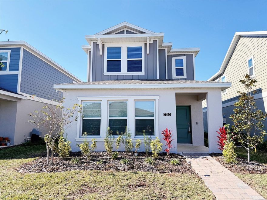 Introduce the 3 bed 2.5 bath home in New community Ever Be near Orlando international airport.
Location! Location! Location!
On the first floor, walk in the door an open-concept layout consisting of the kitchen and Great Room. three bedrooms can be found upstairs, including the luxe owner’s suite, which includes an en-suite bathroom and generous walk-in closet. A two-car garage completes the home.  Enjoy connectivity, green building features, plus new energy conscious appliances. The much-awaited EverBe community located in Orlando, features amenities designed to bring residents together, including a relaxing swimming pool, community center, onsite parks and multi-use trails. Residents will be just minutes from Orlando, with proximity to major highways FL-528 and FL-47 for simple commutes. The newly opened Brightline station and nearby Orlando International Airport will help to connect residents locally within Florida and beyond.

Call us for showing today.