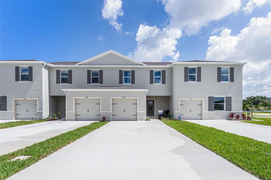 Under Construction. Oak Pointe presents the Holly. This is the floorplan new home dreams are made of! This spacious townhome features 3 bedrooms and 2.5 baths. As you enter the foyer you are welcomed with a powder room, and a spacious family room that overlooks an oversized covered lanai. Entertaining is a breeze, as this popular townhome features a spacious kitchen with eat in space, dining area and a spacious pantry. This community has upgraded stainless steel appliances and quartz countertops making cooking and cleaning a breeze. As you head up to the second floor you are greeted with all 3 bedrooms and 2 bathrooms. The bedroom one suite impresses with double bowl vanity, walk in closet and spacious shower space. You also have the two guest bedrooms that share an ensuite bathroom featuring quartz countertops.  Like all homes in Oak Pointe, the Holly includes a Smart home technology package which allows you to control your home with your smart device while near or away. Your new townhome will always have fantastic curb appeal while allowing you time to do the activities your family enjoys most. 

*Photos are of similar model but not that of exact house. Pictures, photographs, colors, features, and sizes are for illustration purposes only and will vary from the homes as built. Home and community information including pricing, included features, terms, availability and amenities are subject to change and prior sale at any time without notice or obligation. Please note that no representations or warranties are made regarding school districts or school assignments; you should conduct your own investigation regarding current and future schools and school boundaries.*