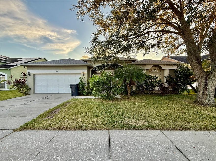 Welcome to this spacious and well-maintained 3-bedroom, 2-bathroom home featuring a 2-car garage and a bright, open floorplan designed for comfortable living and effortless entertaining. Located in a desirable Brandon neighborhood, this home offers both style and functionality. Enjoy ceramic tile flooring throughout the entire home, making for easy maintenance and a clean, modern look. Ceiling fans are installed in every room to keep the space cool and comfortable year-round. The kitchen is a dream come true, complete with stainless steel appliances, ample cabinetry, and plenty of counter space for all your culinary needs. The primary suite offers a peaceful retreat, featuring an en-suite bathroom with dual sinks, an extended vanity, a large garden tub, and an oversized walk-in shower. Its the perfect space to unwind after a long day. Step outside through sliding glass doors to your private screened-in patio with ceiling fans ideal for outdoor dining, relaxing, or entertaining guests. From here, take in stunning lake views that provide a tranquil backdrop and a perfect place to enjoy Floridas beautiful weather. This home is a must-see for anyone looking for space, comfort, and scenic surroundings all in a convenient Brandon location close to shopping, dining, schools, and major highways. In addition to the advertised base rent, all residents are enrolled in the Resident Benefits Package (RBP) for $50.00/month which includes HVAC air filter delivery, credit building to help boost your credit score with timely rent payments, utility concierge service making utility connection a breeze during your move-in, and much more! More details upon application. Pets welcome. Vacant and Available now!
