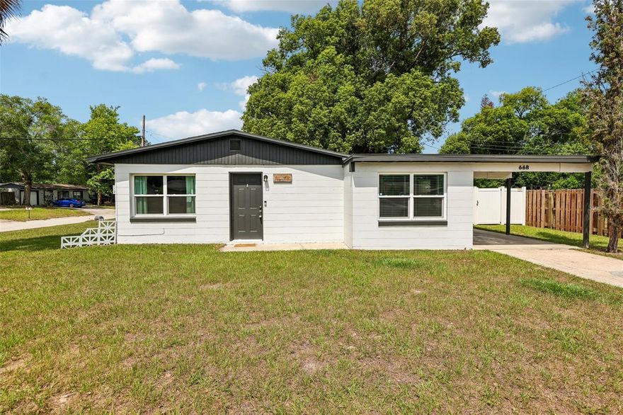 One or more photo(s) has been virtually staged. Step into this beautifully refreshed single-family home in the heart of Altamonte Springs. The home was completely remodeled in 2023 and offers ultimate peace of mind with a new roof and HVAC installed in 2024. Enjoy a beautiful bright interior with luxury vinyl flooring and a stunningly upgraded kitchen complete with crisp white shaker cabinetry, stainless steel appliances, and contemporary black hardware. Situated on an expansive 8,951 sq. ft. lot within the desirable Oakland Hills subdivision, the property provides a fenced backyard oasis and the convenience of a covered carport. Located just minutes from the vibrant shopping at Altamonte Mall, the scenic trails of Cranes Roost Park, and major commuter routes, this home offers the perfect balance of quiet suburban living and urban accessibility.
