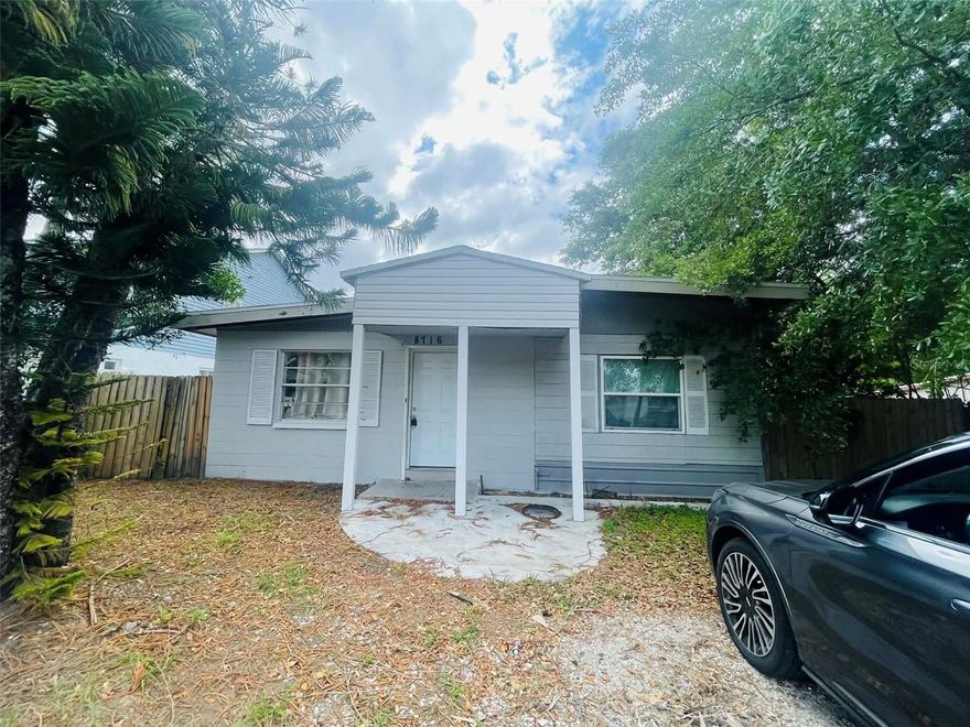This excellent investment opportunity features a 4-bedroom, 2.5-bathroom home with potential to expand, located in a prime spot with no HOA or CDD fees. This property is set up like a duplex, with one side being 2 bedrooms and 1 bath and the other side being 2 bedrooms and 1.5 baths. You can live on one side and rent out the other to help with the mortgage. The property boasts a newer AC unit installed in 2020, making it an ideal candidate for rental income. The home's construction is a mix of block and modular addition, with recent upgrades including newer flooring.   While some cosmetic work is still needed, the property's location can't be beat - it's within walking distance to Busch Gardens, shopping centers, bus stops, and major highways.