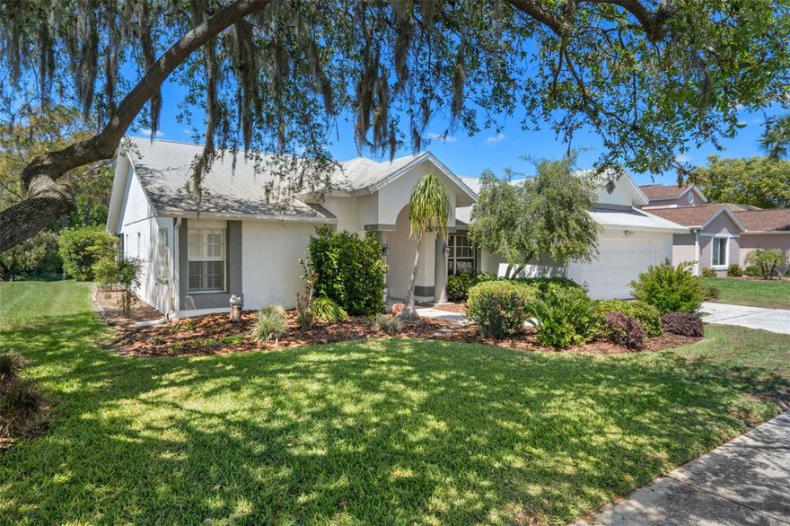 Nestled in the sought-after Timber Ridge community, this well-maintained 3-bedroom, 2-bath home with a 2-car garage radiates charm, comfort and serene beauty. From the moment you step through the front door, you're welcomed into a spacious family room bathed in natural light, with triple glass sliders that open to reveal the crown jewel of this home-a large enclosed pool lanai overlooking a private water view with a lush conservation area beyond. The setting is nothing short of stunning, offering peace, privacy, and a sense of tranquility. The oversized master suite, located on one side of the home offers maximum privacy and showcases views of both the pool and water, making it a true retreat. On the opposite side of split floor plan, are two additional bedrooms and a full pool bathroom. Ideal for family, guest, or a home office. One of the secondary bedrooms also enjoys picturesque outside views. At the heart of this home lies a modern, well-equipped kitchen featuring abundant cabinetry, ample counter space, and a convenient breakfast bar that opens seamlessly to the family room-perfect for entertaining or casual family gatherings. The backyard oasis is undeniably the showstopper. Here, you can enjoy your morning coffee by the pool, host weekend gatherings or just unwind at sunset, watching the gentle ripples of the water and surrounding wildlife. Every inch of this outdoor space has been designed to capture the beauty and calm of Florida living at its finest. Timber Ridge offers a great location, wonderful schools, and close to Trinity, Sunset and Howard Park, Starkey Market and Downtown New Port Rickey with its cute shops and trendy bistro's. If you are seeking a peaceful retreat or a place for family fun, this house is a great place to call Home!