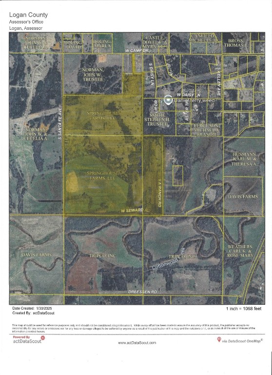 Aerial view of property's location with property b