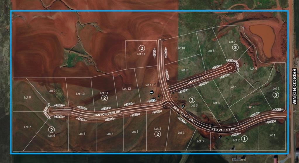 Plat Map. Illustrating the division of the property into numbered lots with associated roadways