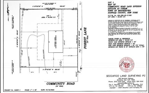 Vacant Land For Sale - LOT # 1 Forest Lane<br/> Coram, NY 11727