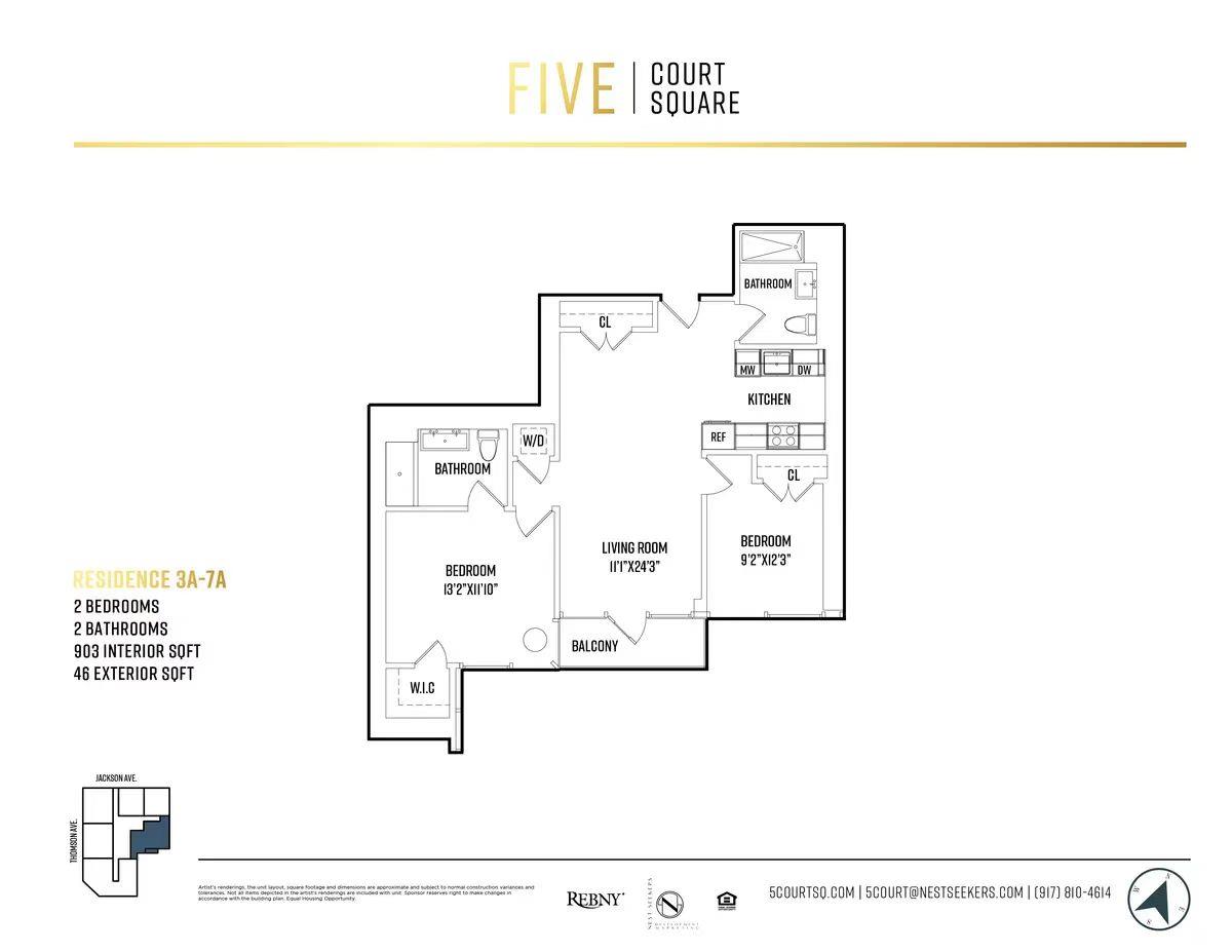 Court Square Sq 6A, Long Island City, Queens, NY - 2 Bedrooms  
2 Bathrooms  
5 Rooms - 