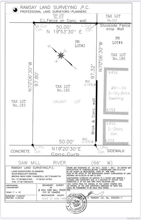 Vacant Land For Sale - 824 Saw Mill River Road<br/> Yonkers, NY 10710