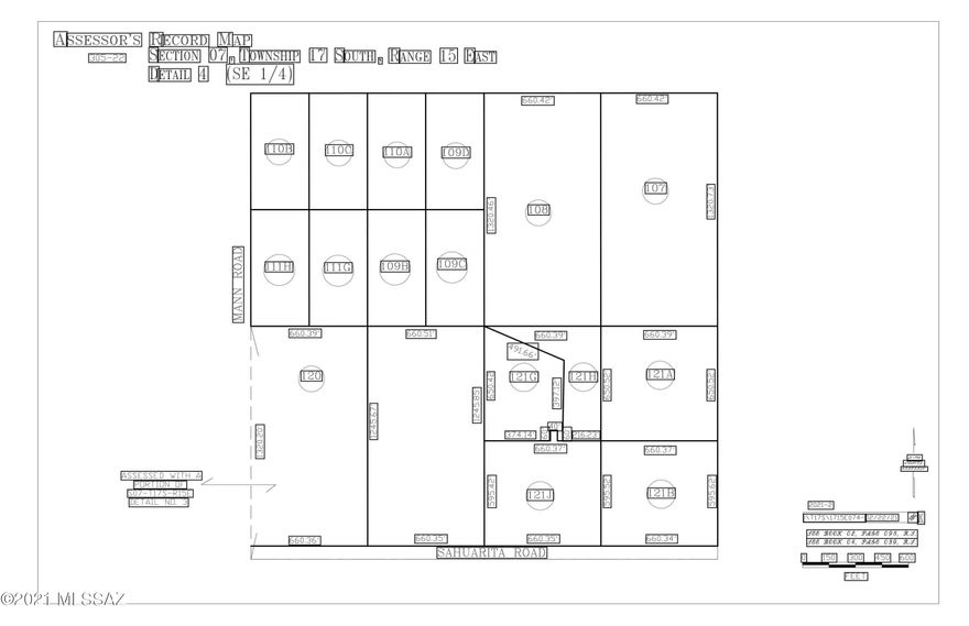 #1 Vail School District, NO HOA! 
Electric/phone/internet at property line on Sahuarita Rd, septic required,
property can be split and it has a private well.  Pima County Flood Control is saying they would like to see the first structure built..........in the SW corner of the property, in the least ''hazardous'' area on the 9 acres!?!  Agent/Owner.
