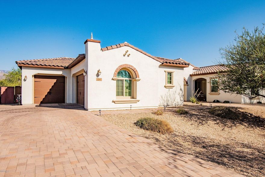 Newer Construction home in the desired gated community of Desert Willow Ranch. This 3,216 sq ft + guest quarters home is on cul-de-sac with mountain views, a private reserve in the back, and natural space in the front. One of the few homes that offers separate guest quarters with it's own entry courtyard and entrance. Extra long and tall 3 car garage. 11' ceilings throughout. Walk-In closets abound. Shutters throughout. Ceiling fans in every room along with 2 HVAC systems. Surround sound installed in the bonus room, great room and patio with subwoofer connection. Fire sprinkler system installed. Soft water system. Sparkling pool, surrounded by a Travertine patio, with underground cleaning system, and an auto chlorine system. This home is fully upgraded and turn key ready.