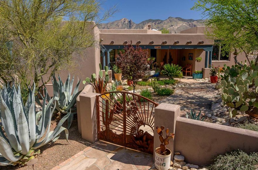 This unique, one of a kind home is located in the secluded 5-star resort like area of the Catalina Foothills Estates #10. Custom-built, solid masonry construction with a long private drive that leads into the vibrant and inviting Santé Fe designed home. Hand Crafted gates open into a garden area complete with fountain and a front patio/covered entry. Enter the home through custom door with handmade glass panels that open into the Great Room featuring gorgeous Viga beam ceilings, corbel wood accents and oversized picture window. This house is sited to capture the unbelievable view of the beautiful designed pool/spa complete with spillways and Finger Rock in the Catalina Mountains. The Back patio and garden are an Entertainer's dream! Gourmet Kitchen has an extended island with gas cook top , wine cooler, stainless steel appliances & granite counter tops. Desirable split BR floor plan, Owner's suite boasts a private balcony: Owner's bath with jetted tub, walk in shower and a large walk in closet.
The external Viga projections have been covered with copper and require no further maintenance. Plantation Shutters are installed on the windows of the Owner's Suite, BR's 2 & 3. Custom Blinds are installed on the windows in Bedroom 4, the Utility Room and the Kitchen. The blinds installed in the Great room and the Dining room are remote controlled.
The HVAC units were replaced in late 2017 with the latest high efficiency units. The HVAC units are controlled by American Standard Digital Thermostats which can be monitored remotely using the MYNEXIA APPLICATION.  A Culligan high efficiency Water Softener and an under-counter water drinking system are installed. There is a Security System installed comprising a Ring Video Doorbell, a Ring camera at the back covered patio, eight number CCTV on the home, internal motion detectors, glass break detector for the Great Room window, window and door contacts and a Control Panel.
In addition to the 120 VAC Fire Detection System, there is a complete wireless Fire Detection and Carbon Monoxide System which is also connected to the Control Panel. There is a Water Leak Detection System installed with water sensors installed at all fixtures. This system is also connected to the Control Panel. The Control Panel can be monitored remotely. The Great Room is wired for five speakers (3 wall/2 ceiling) and the exterior patio is wired for two wall speakers.